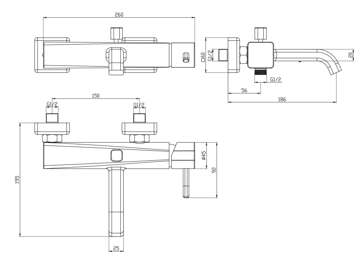 Смесител за вана с душ