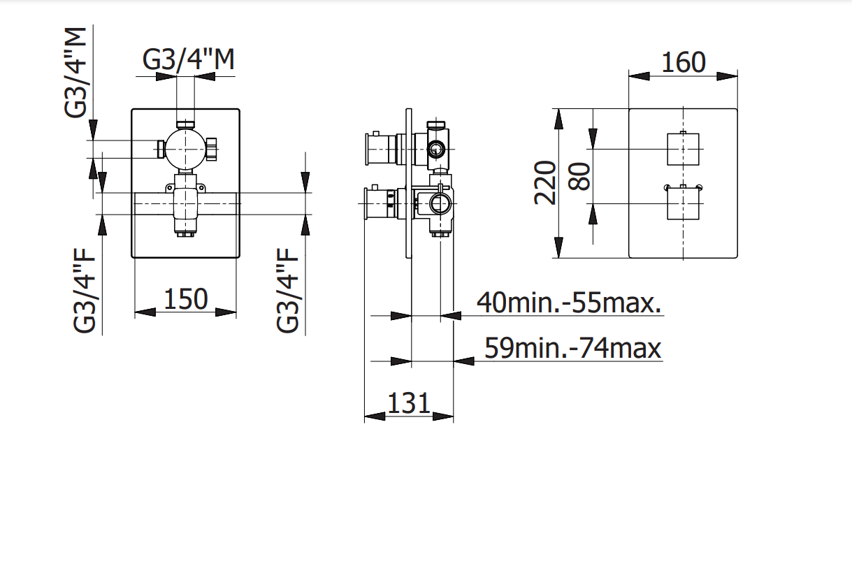2-пътен термостатен смесител