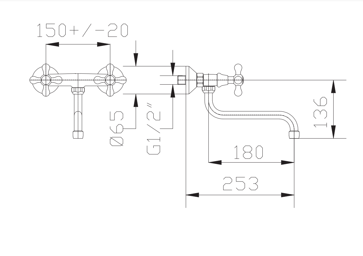 Стенен смесител за кухня