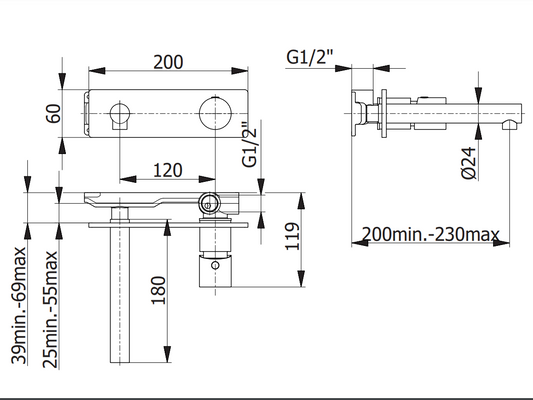 Смесител за умивалник за вграждане