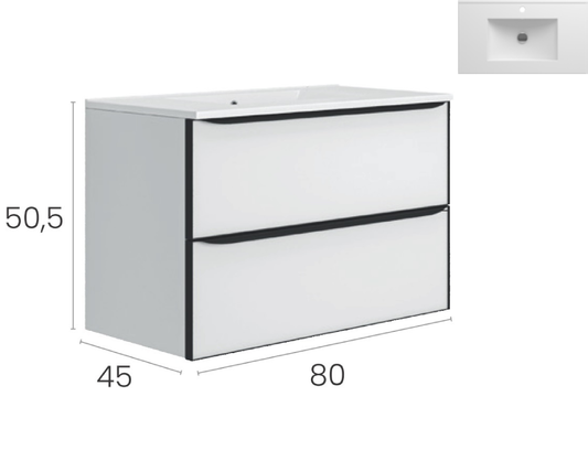 Долен шкаф за баня коплект с мивка