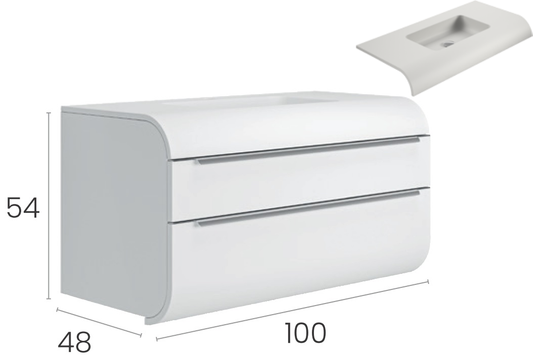 Долен шкаф за баня коплект с мивка