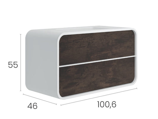 Долен шкаф за баня коплект с вградена мивка