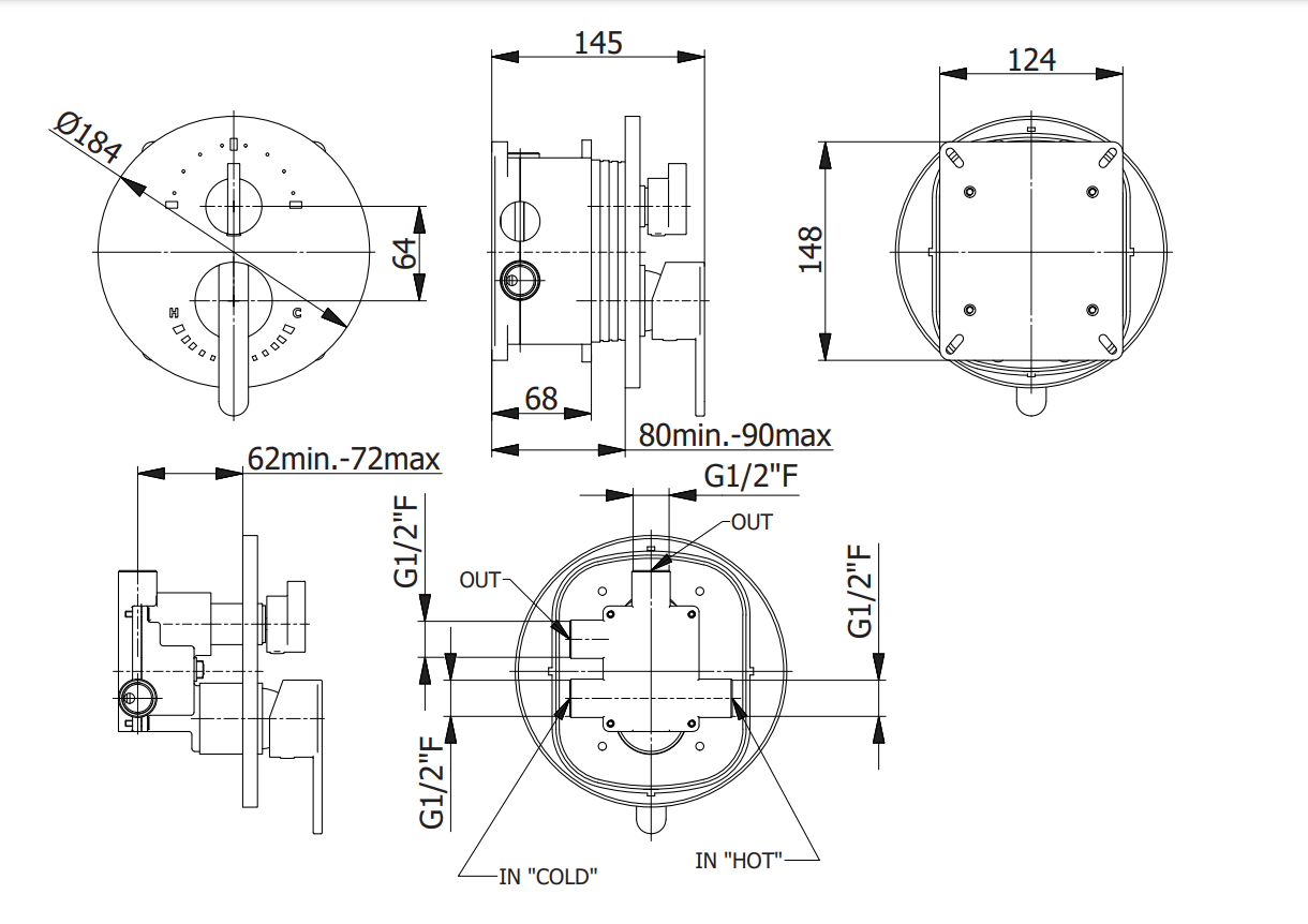 2-пътен термостатен смесител