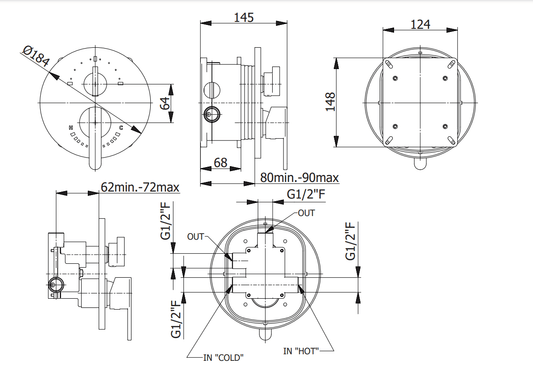 2-пътен термостатен смесител