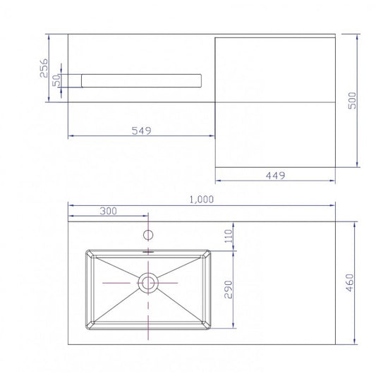 Console bathroom cabinet ICP 10083R
