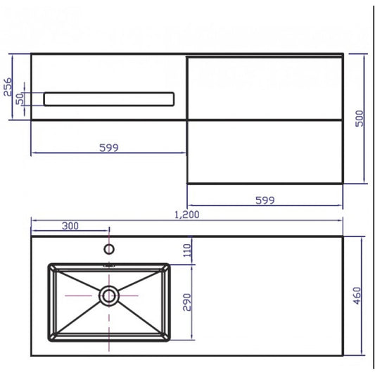 Console bathroom cabinet ICP 12083L