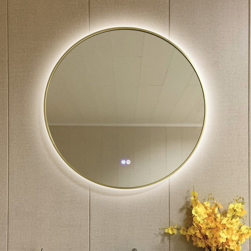 Mirrors with built-in lighting » ICL 1855/80 BRUSH LIGHT GOLD