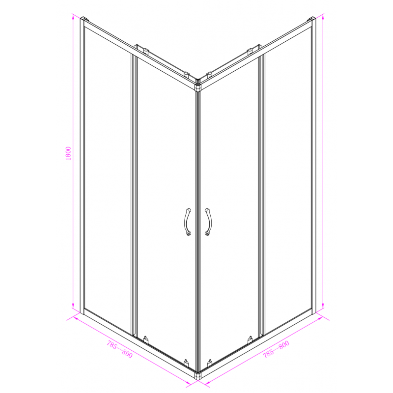 Душ кабина ICS 275 FC NEW 80*80 EASY ASSEMBLE