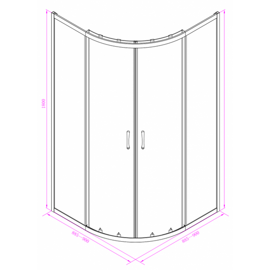 Душ кабина ICS 285B/90NEW EASY ASSEMBLE