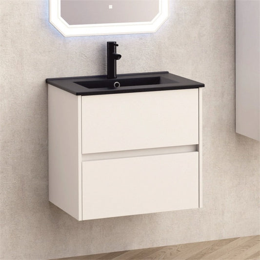 Bathroom console cabinet ICP 5955 + SINK ICC 5953B-2 BLACK MATTE