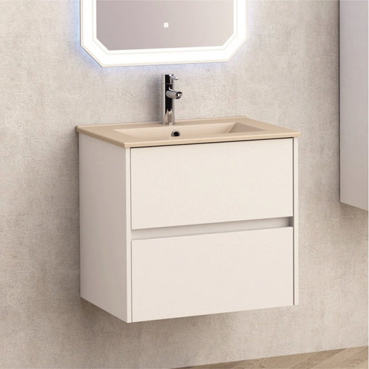 Bathroom console cabinet ICP 5955 + SINK ICC 6066BG BEIGE MATTE