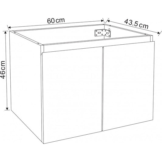 Console bathroom cabinet ICP 6045 + BLACK RESIN SINK 5955MB