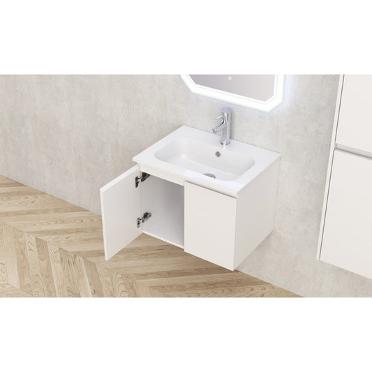 Bathroom console cabinet ICP 6045 + SINK 5955 WHITE / RESIN
