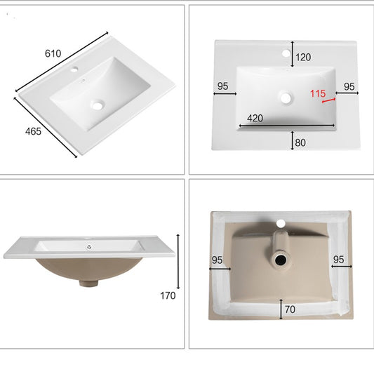Bathroom console cabinet ICP 6045 + SINK 5955 WHITE / RESIN