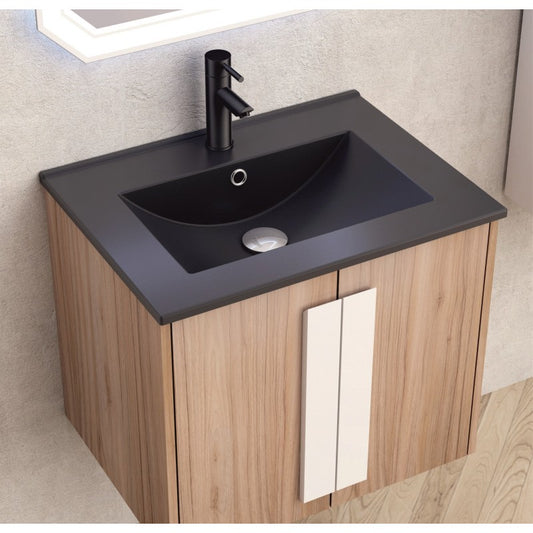 Bathroom console cabinet BG 6451-1 + 5953B-2 BLACK MATTE