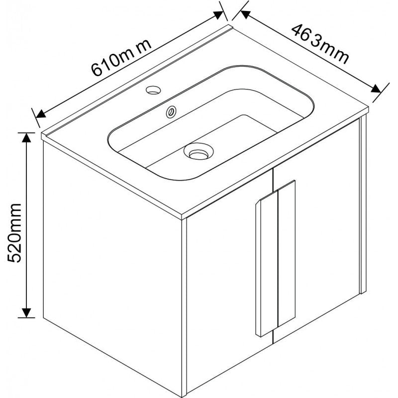 Конзолен шкаф за баня ICP 6451-1