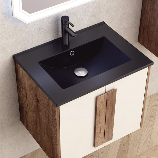 Bathroom console cabinet BG 6451 + 5953B-2 BLACK MATTE