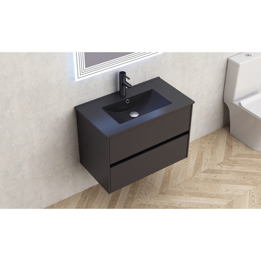 Bathroom console cabinet BG 7955MB BLACK + WASHBASIN 8066B BLACK