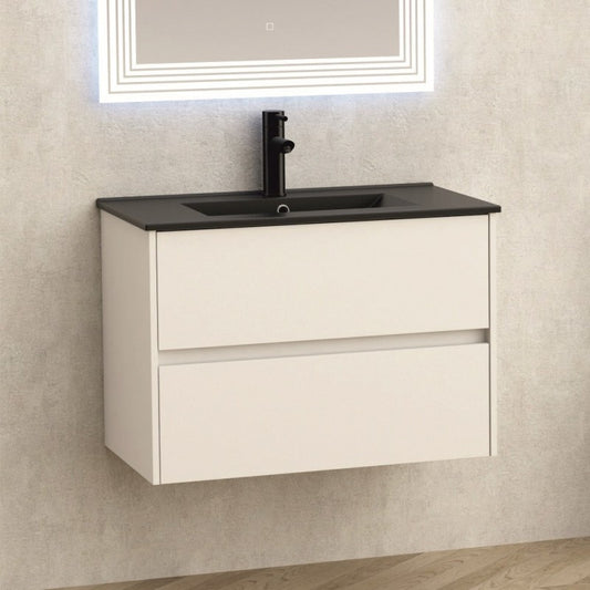 Bathroom console cabinet ICP 7955 + SINK ICC 8066B BLACK MATTE