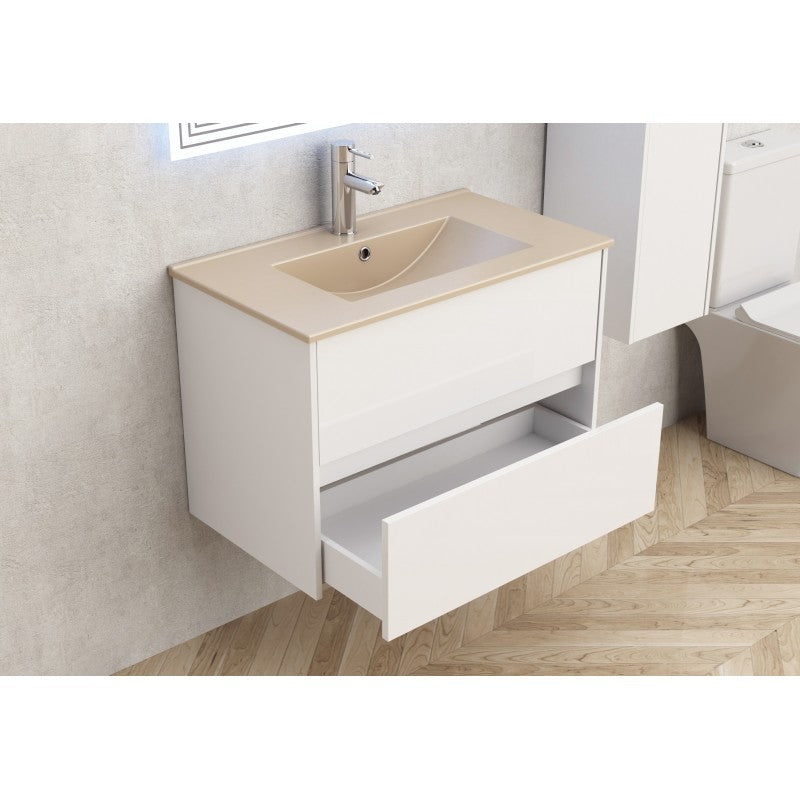 Конзолен шкаф за баня ICP 7955 + МИВКА ICC 8066BG БЕЖОВ MAT