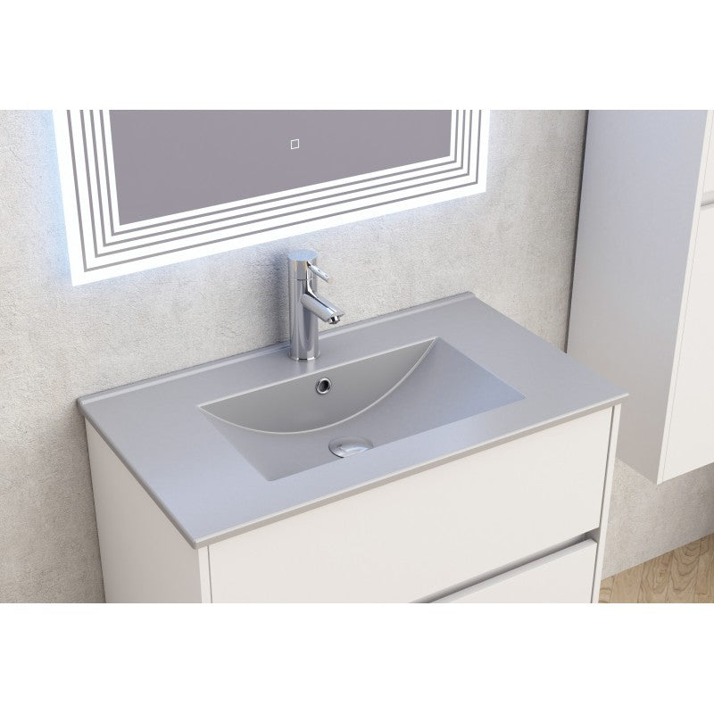 Конзолен шкаф за баня ICP 7955 + МИВКА ICC 8066G СИВ MAT