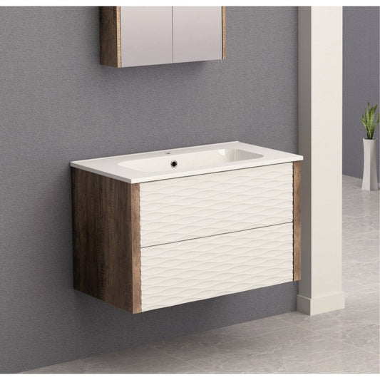 Console bathroom cabinet ICP BG 8043 + SINK ICC 8066 WHITE GLOSS