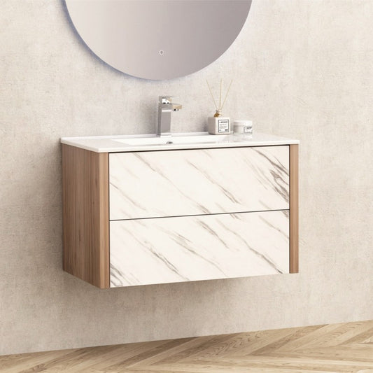 Bathroom console cabinet BG 8050 + SINK ICC 8066 WHITE GLOSS