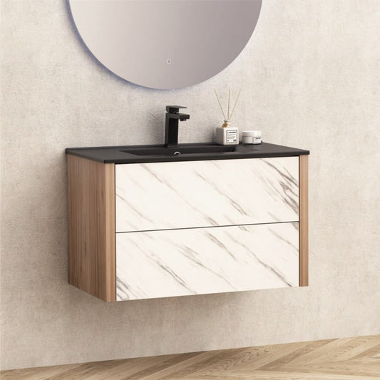 Bathroom console cabinet BG 8050 + SINK ICC 8066B BLACK MATTE