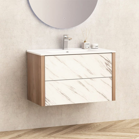 Bathroom console cabinet BG 8050 + SINK ICC 8066MW WHITE MATTE