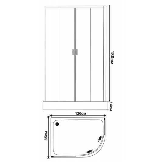Душ кабина ICS 839R 120*85*180 NEW