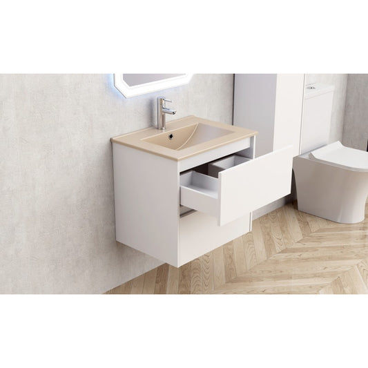 Bathroom console cabinet ICP 5955 + SINK ICC 6066BG BEIGE MATTE