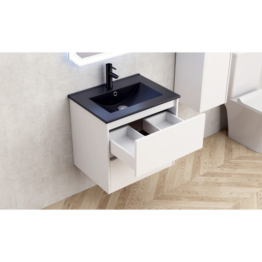 Bathroom console cabinet ICP 5955 + SINK ICC 5953B-2 BLACK MATTE
