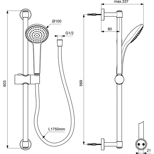 Тръбно окачване IDEAL STANDARD IDEALRAIN SOFT BD142XG