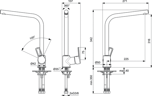 Смесител за кухня VIDIMA Eco Calista BC404AA
