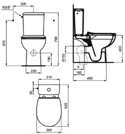 Моноблок IDEAL STANDARD Eurovit+ W843301