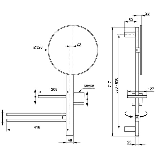Тръбно окачване IDEAL STANDARD ALU+ BD588XG