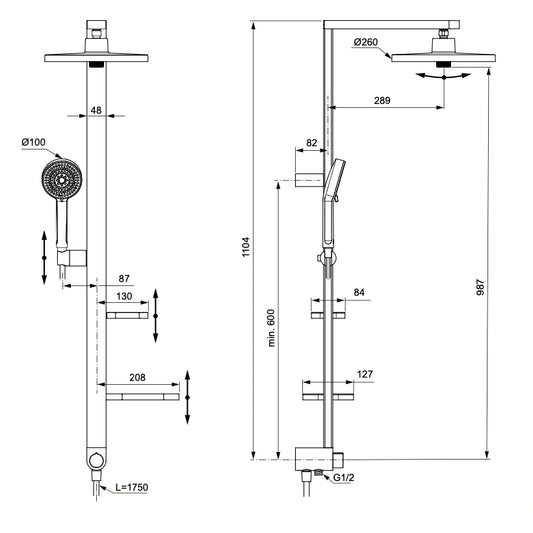 Душ система IDEAL STANDARD CERAFLOW ALU+ BD585XG