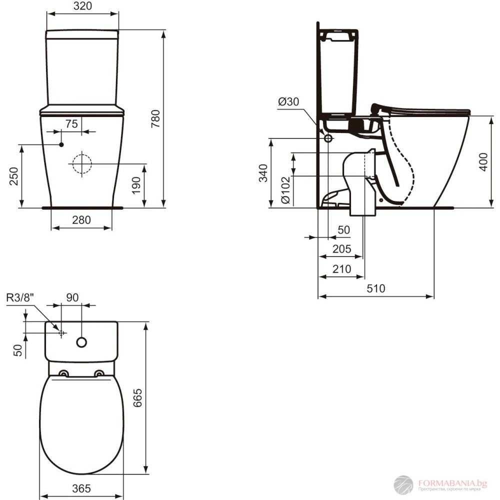 Моноблок AQUABLADE IDEAL STANDARD CONNECT E234601