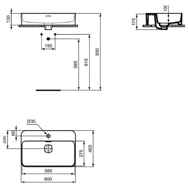 Countertop sink