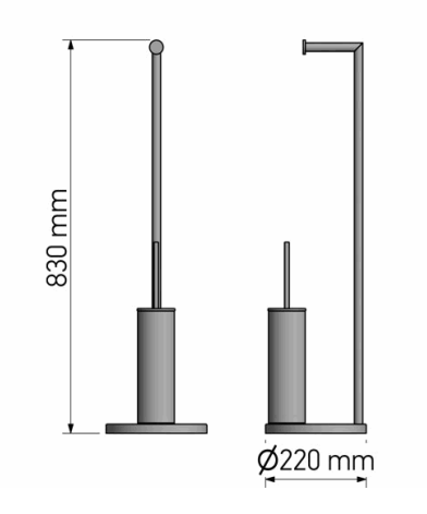 Towel rack with toilet brush