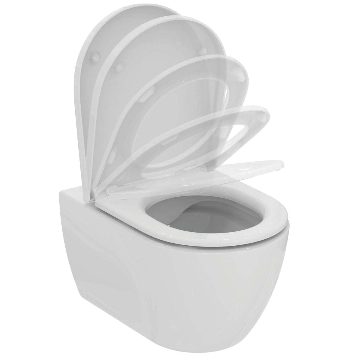 Структура за вграждане с бутон по избор!, конзолна тоалетна чиния Rimless седалка и капак с плавно затваряне, бял IDEAL STANDARD PROSYS 120 P/ELLISSE