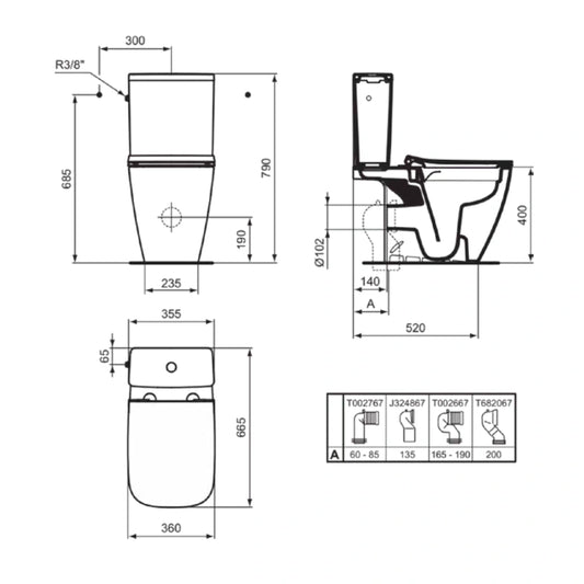 Моноблок с биде IDEAL STANDARD I.LIFE B T537101 / T472401 / T500301
