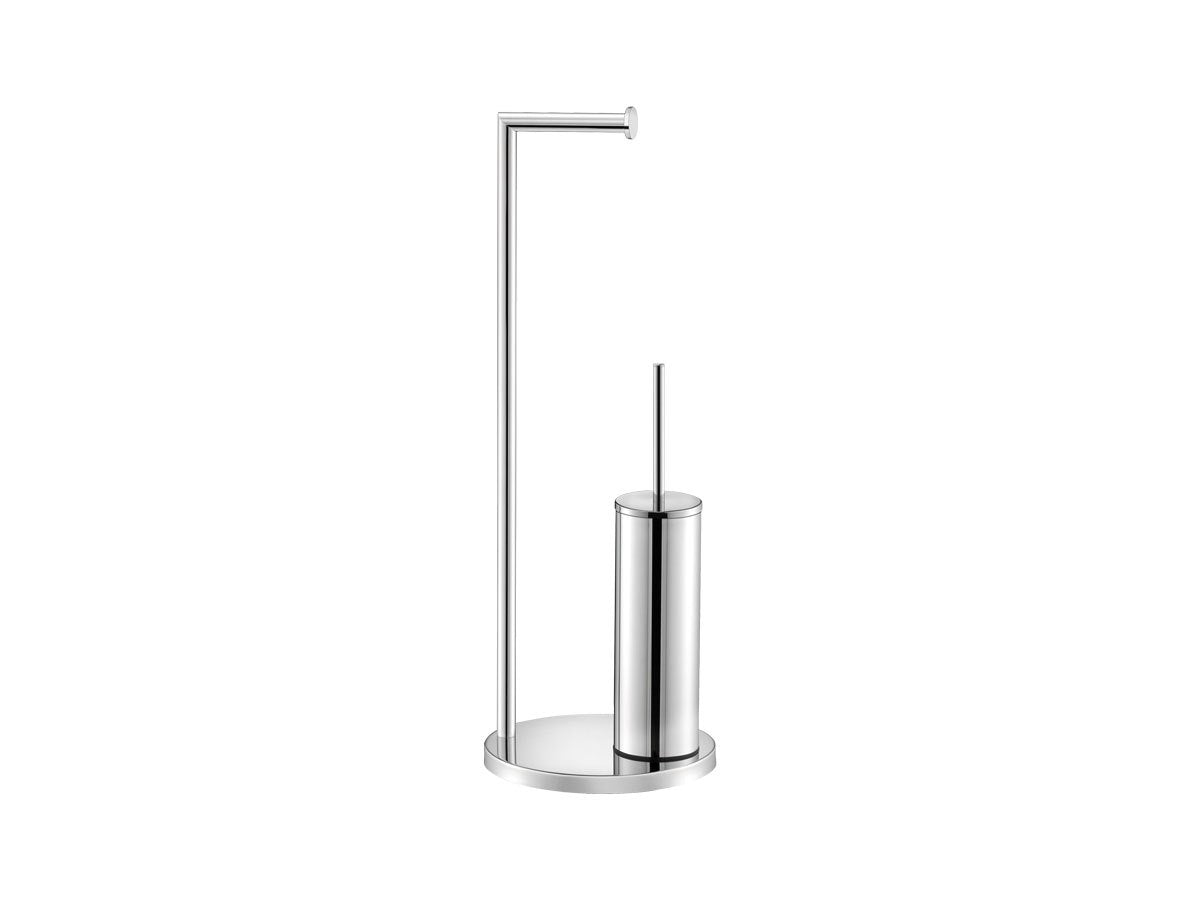 Towel rack with toilet brush