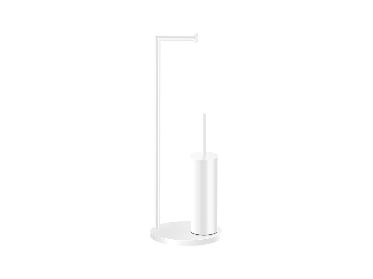 Towel rack with toilet brush