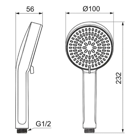 Ръчен душ IDEAL STANDARD IDEALRAIN Alu+ BD990AA