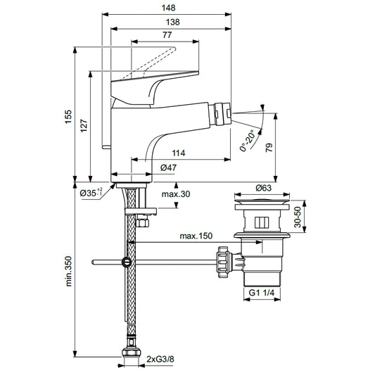 Смесител за биде IDEAL STANDARD CERABASE BC839AA