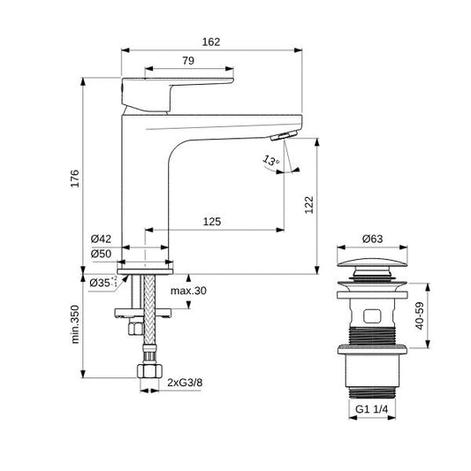 Смесител за умивалник IDEAL STANDARD Cerafine O BD131RO