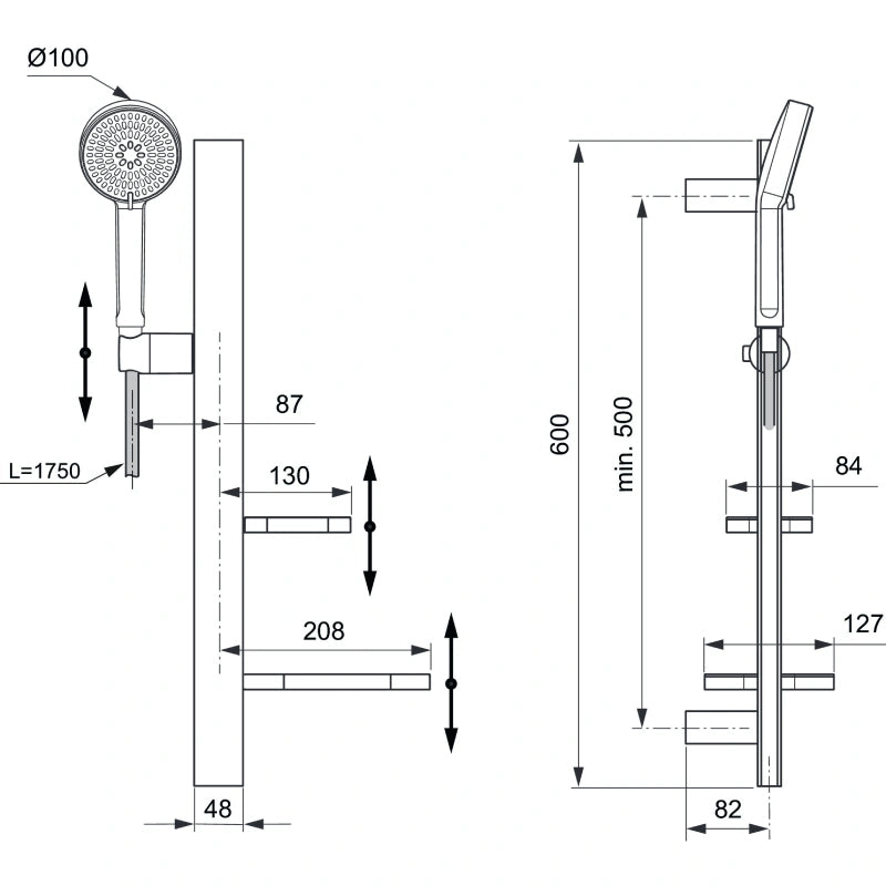 Душ система IDEAL STANDARD IDEALRAIN ALU+ BD586XG