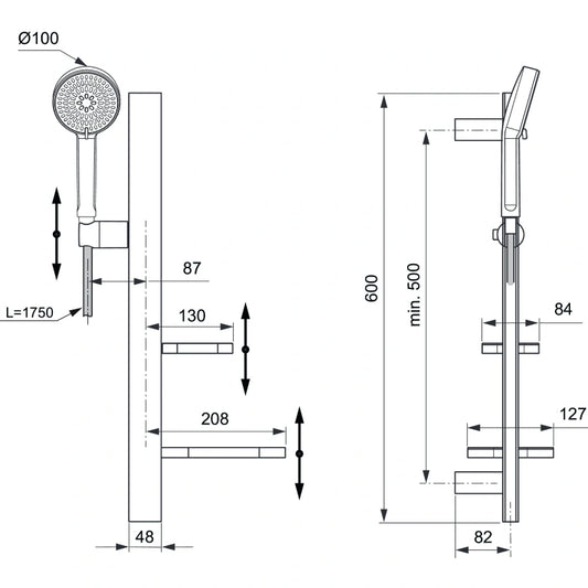 Душ система IDEAL STANDARD IDEALRAIN ALU+ BD586XG